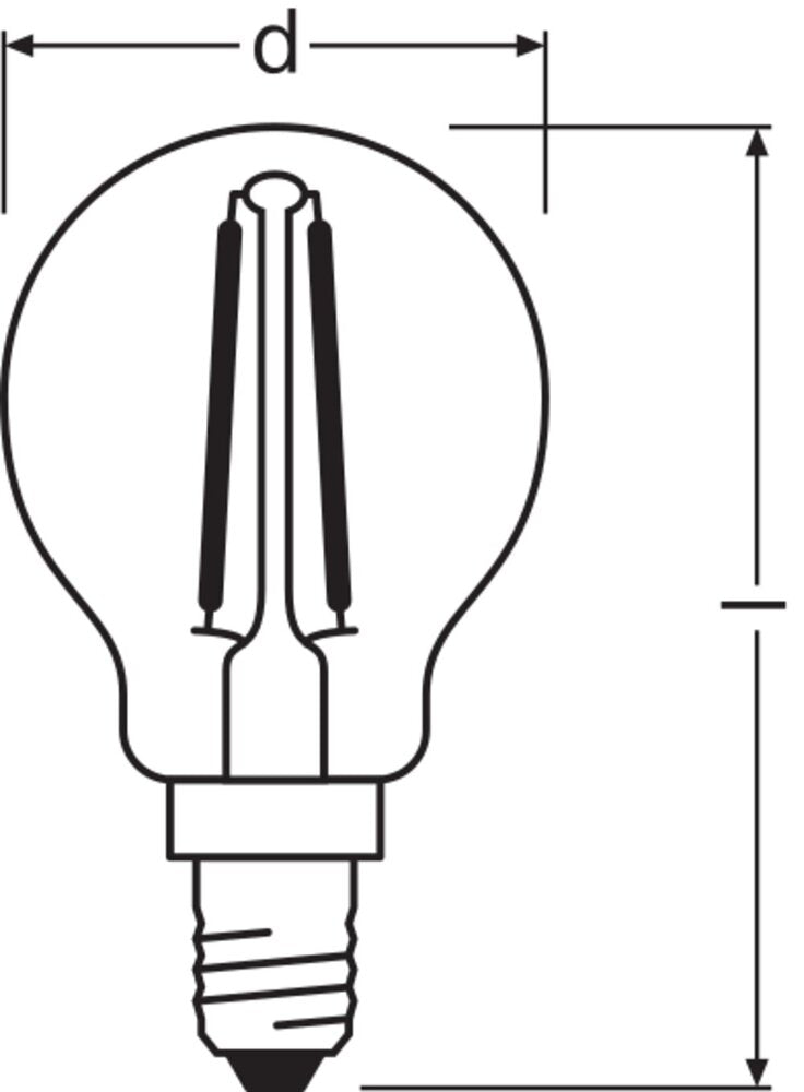 Led Classique P14 Filament Clair Globe 2.5W 827 - 4099854069215 [2 Pièces]