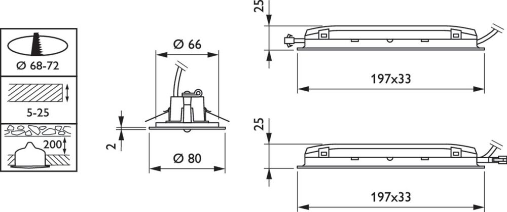 Philips Emergency Lighting Downlight EM120B Lumière Rasante/Lumière Ponctuelle/ Lumière Diffuse - 79147699