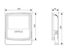 Opple LED Floodlight Lumière Rasante/Lumière Ponctuelle/ Lumière Diffuse - 543017011600