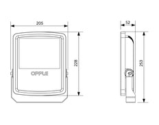 Opple LED Floodlight Lumière Rasante/Lumière Ponctuelle/ Lumière Diffuse - 543017011700