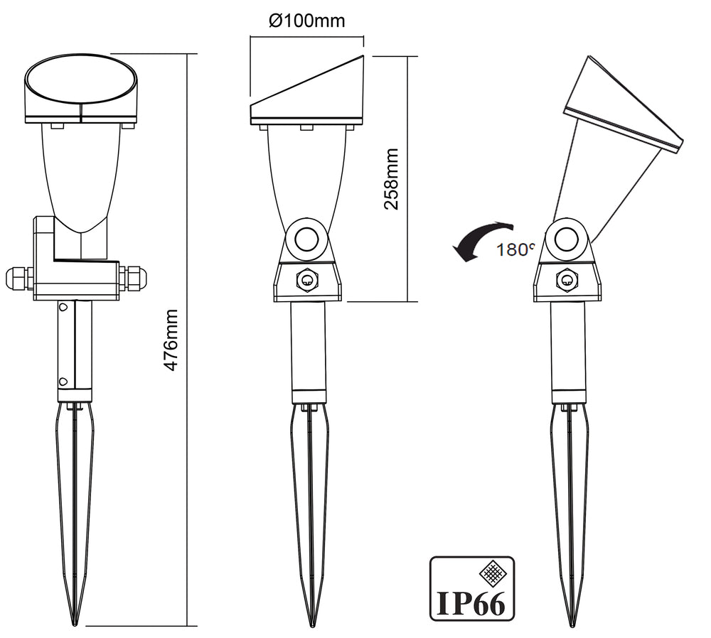 Megaman Teka Corona Luminaire Pour Jardin/pieds - MM04456