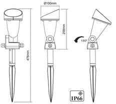 Megaman Teka Corona Luminaire Pour Jardin/pieds - MM04456