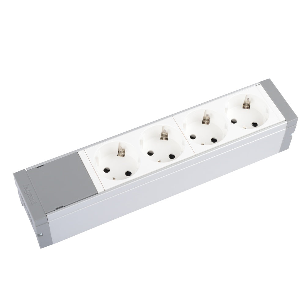 Prise de courant de table avec 4 prises en mosaïque 16A 230V IP20 - 073421