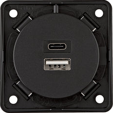 Prise de charge USB-A+C 3A/230V 2 Gang borne à vis - 926202505