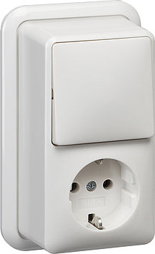 Gira Interrupteur combiné Prise blanche pour montage en saillie - 017611