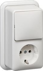 Gira Interrupteur combiné Prise blanche pour montage en saillie - 017611