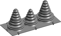 ABB Plaque à bride en aluminium avec 3 manchons de support de câble - 2CPX046609R9999