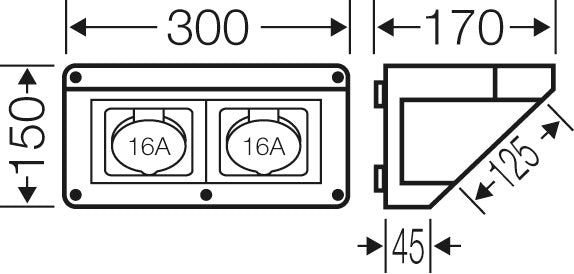 Hensel MI CB 11 Boîte de connexion IP44 2x16A 5P 400V 6H CEE - Mi CB 11