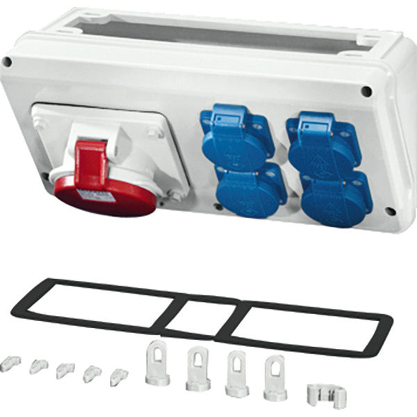 Hensel MI CB 17 Boîte de connexion 1x32A 5P 400V 4x16A 2P IP44 - Mi CB 17