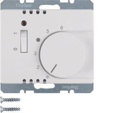 Thermostat d'ambiance Hager Berker avec contact NF et interrupteur LED - 20300069