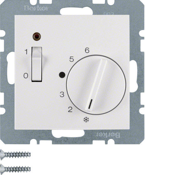 Thermostat d'ambiance Hager Berker avec interrupteur LED à rupture de contact - 20301909