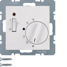 Thermostat d'ambiance Hager Berker avec contact de rupture et indicateur LED - 20308989