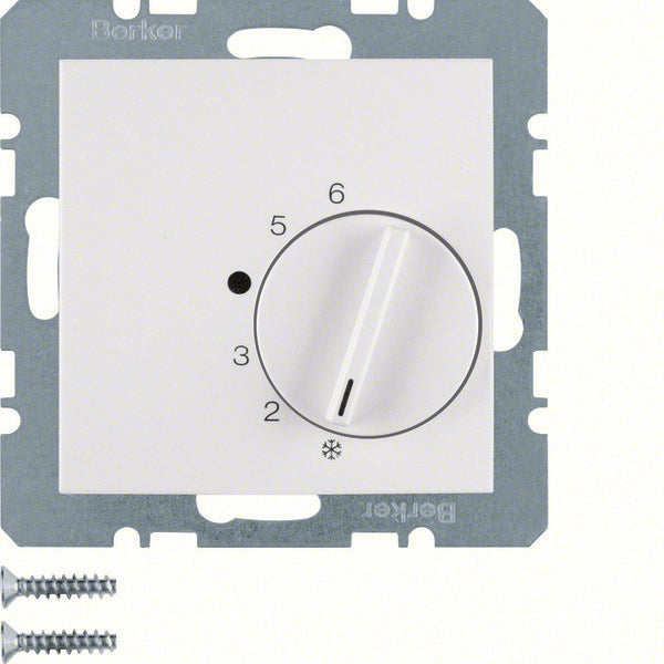 Hager Berker Room Thermostat With Changeover Contact White - 20261909