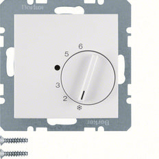 Hager Berker Room Thermostat With Changeover Contact White - 20261909