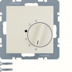 Hager Berker Thermostat d'ambiance avec contact inverseur blanc brillant - 20268982
