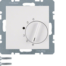 Hager Berker Thermostat d'ambiance avec contact inverseur blanc polaire brillant - 20268989