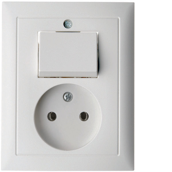 Hager Berker S.1 Polar White Prise et interrupteur combinés - 6143668989