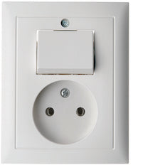 Hager Berker S.1 Polar White Prise et interrupteur combinés - 6143668989