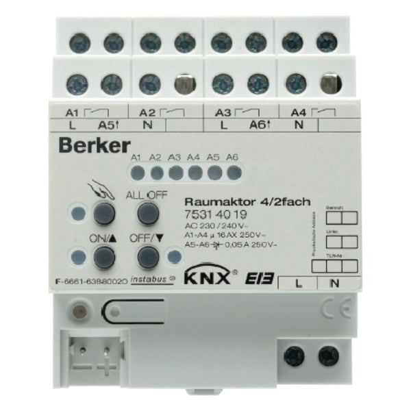 Hager Berker Room Actuator 4-2 Way 16 A Make Contact KNX - 75314019