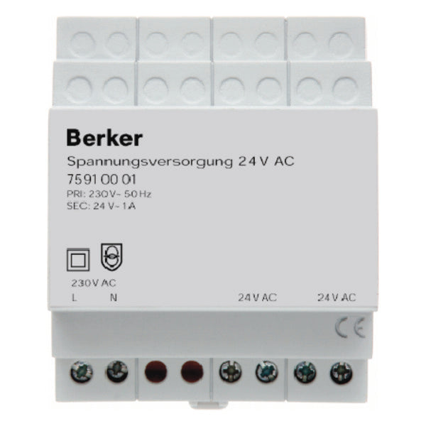 Hager Berker Power Supply 24V AC DIN Light Grey KNX/EIB - 75910001