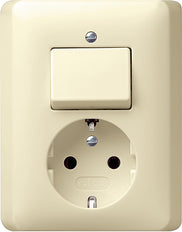 Gira Standard 55 Interrupteur combine Prise encastree Crème Blanc - 017601