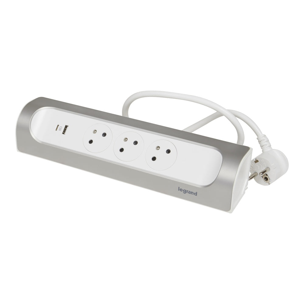 90 Degree TKD 3xPA USB A+C 1m Aluminum Mountable Socket - 049406 [5 Pieces]