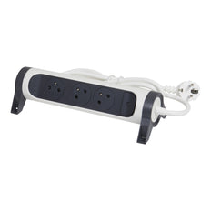 Legrand Premium Socket 3x2P With 1.5m Cord Black White - 049443 [5 Pieces]
