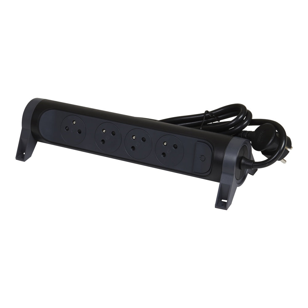Legrand Premium 4x2P Outlet With 1.5M Cord - Black - 049449 [5 Pieces]