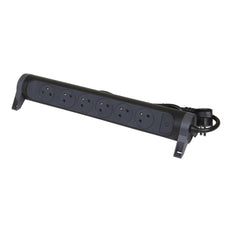 Legrand Premium 6x2P Socket With 1.5m Cord - Black - 049457 [5 Pieces]