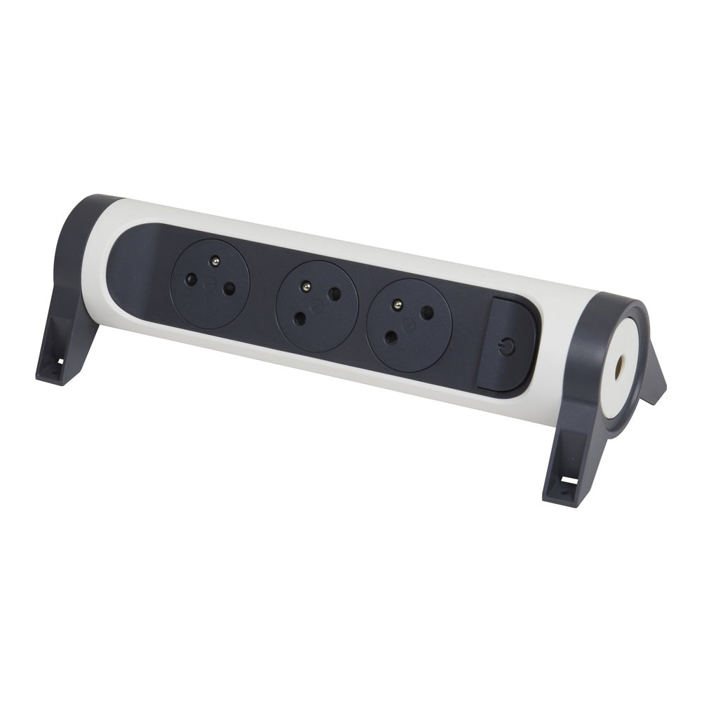 Legrand Premium 3x2P Socket With Earth Without Cord Black-White - 049464 [5 Pieces]