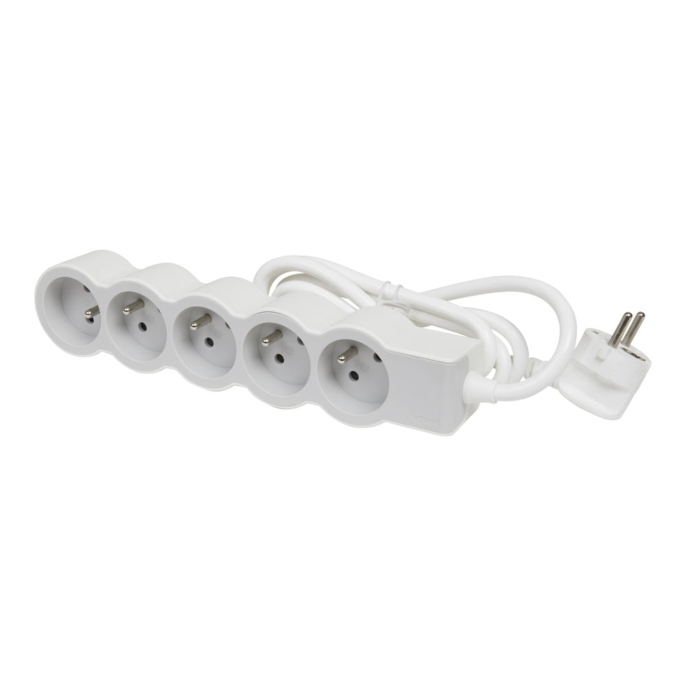 Legrand Standard Socket 5x2P With Earth 1.5m White-Grey 49481 - 049481 [10 Pieces]