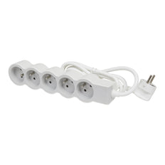 Legrand Standard Socket 5x2P With Earth 1.5m White-Grey 49481 - 049481 [10 Pieces]