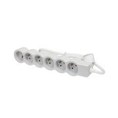 Legrand Standard 6x2P Socket With 3M Cord - White-Grey - 049494 [10 Pieces]