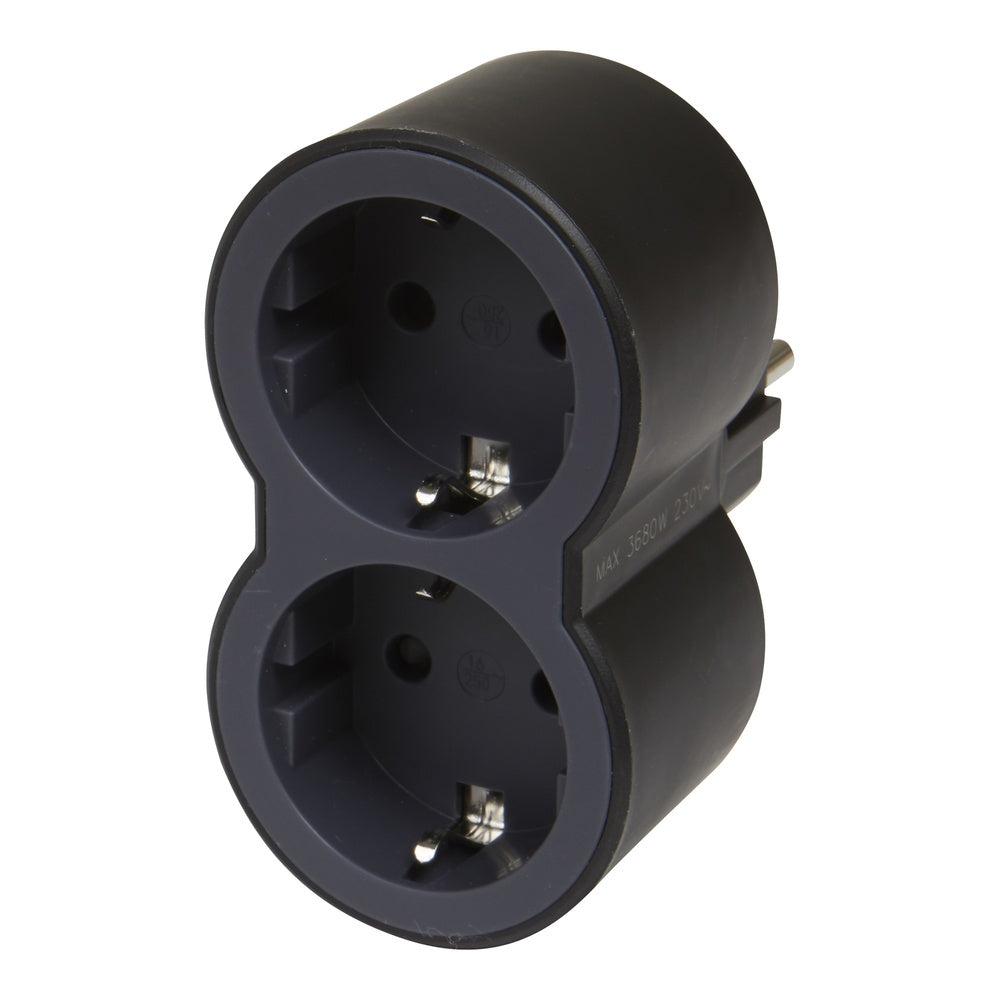 Legrand Domino 2x2P+A Black Front Side Contact Plug - 694517 [10 Pieces]