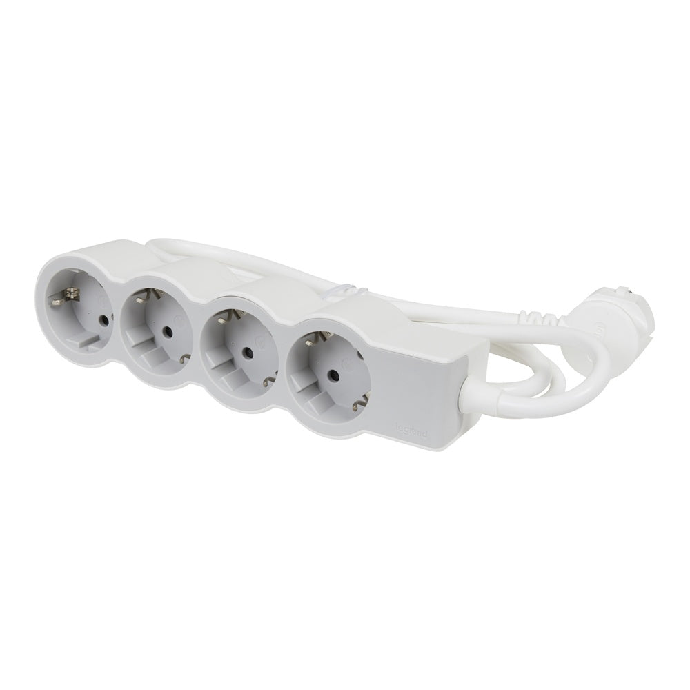 Legrand Standard Socket 4x2P+A 5m Cord - White Gray - 694569 [10 Pieces]