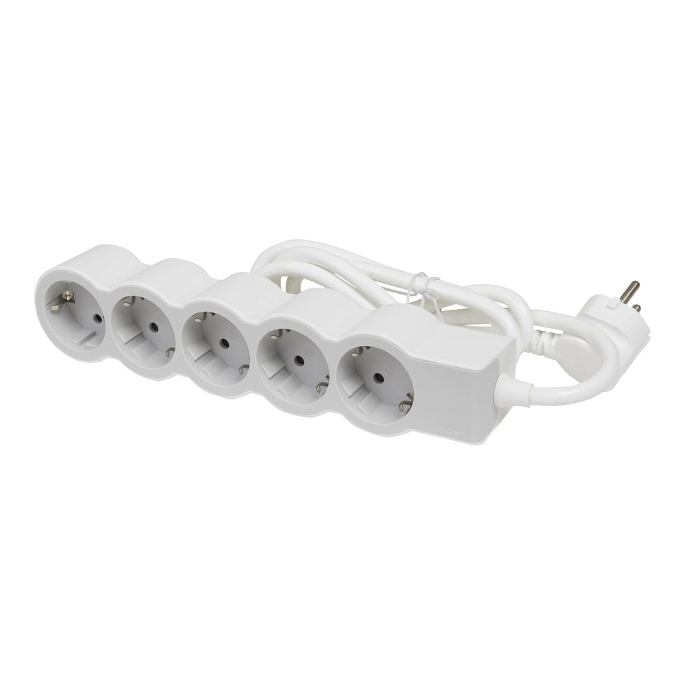 Legrand Standard Socket 5x2P+A 5m Cord - White-Grey - 694571 [10 Pieces]