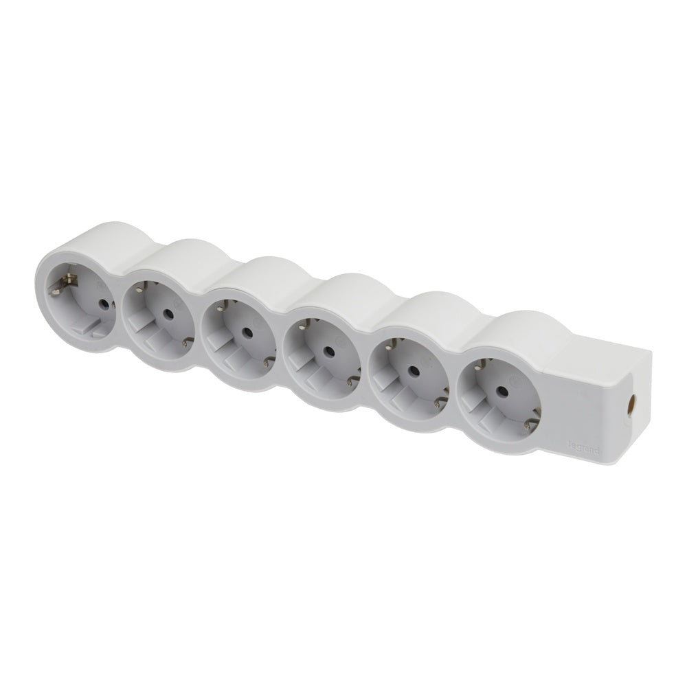 Legrand Standard Socket 6x2P+A Without Cord White-Gray - 694579 [10 Pieces]