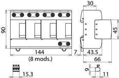 DEHN DV M TNS 255 FM Protection modulaire multipolaire contre les surtensions - 951405