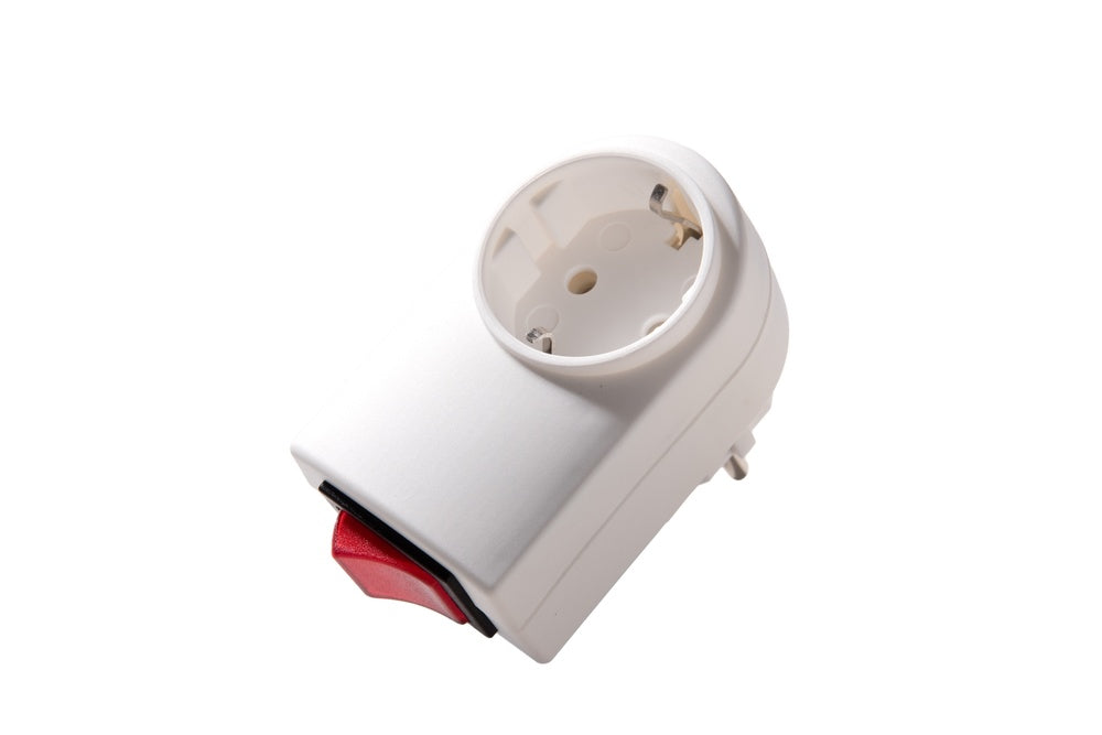 Martin Kaiser Adapter Plug With Earthing Contact Illuminated Switch Shutter - 411K/KWS [10 Pieces]