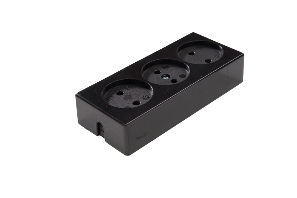Martin Kaiser 3-Way Socket Without Earthing Contact 16A Black - 511/SW [35 Pieces]