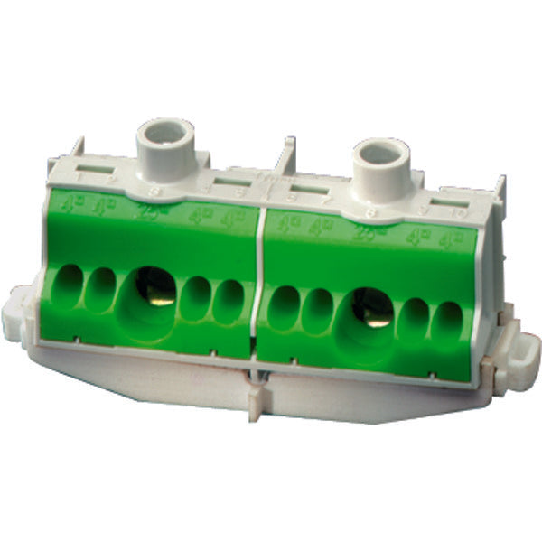 Hensel PE Clamp 2x25-8x4 mm DIN-Rail Mount Green - FC PE 10