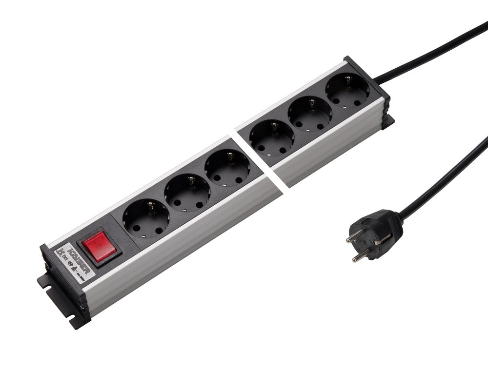 Martin Kaiser 10-Way 45-Degree Earthed Aluminum Power Strip With Switch and Cable - 1301KZL10SW15 [10 Pieces]