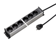 Martin Kaiser 8-Way Aluminum Power Outlet Strip Without Switch 1.5m Cable - 1302KZL8SW15 [10 Pièces]