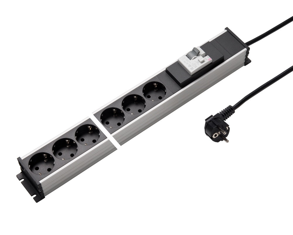 Martin Kaiser Power Strip 6-Way GFCI 16A Shutter Cable - 1337KZL6SW3 [10 Pieces]