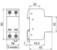 DEHNshield TN 255 Parafoudre combiné DSH TN 255 Type 1+2 - 941200