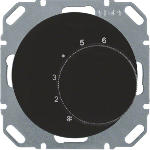 Hager Berker Thermostat noir brillant avec contact inverseur R1R3 - 20262045