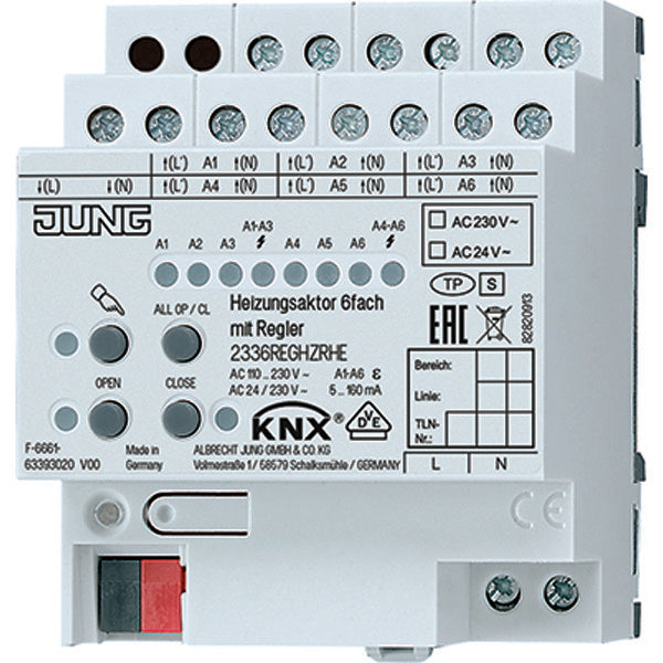Jung KNX Heating Actor Integrated Regulator 230/24V 6-Way - 2336REGHZRHE