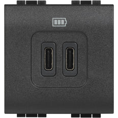Legrand Bticino Living Light Chargeur USB Type C-3A-2 Anthracite - BTL4286C2