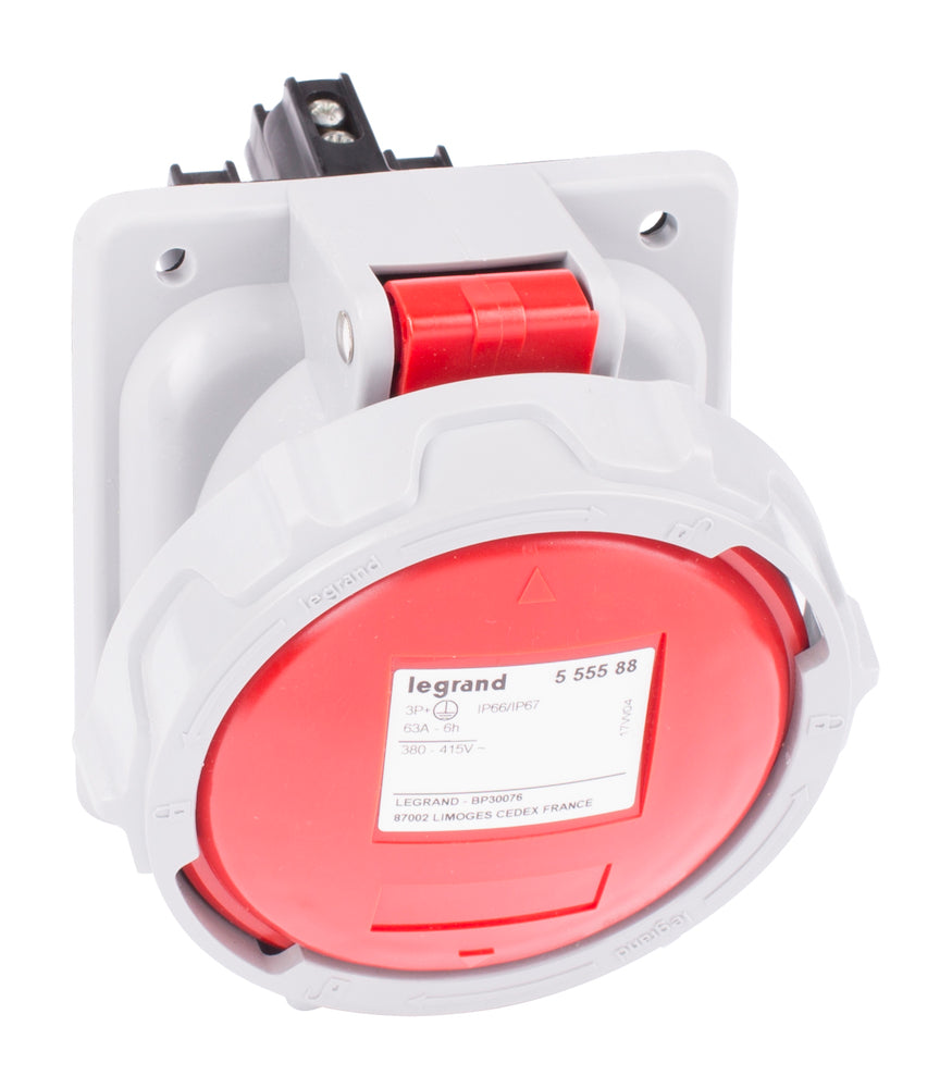 Legrand Prise CEE encastrée 400V 63A 3P+A IP67 P17 - 555588