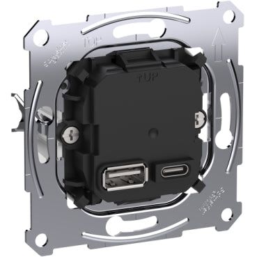 Chargeur USB Schneider Merten Type A et C 45W PD - MTN4366-0120